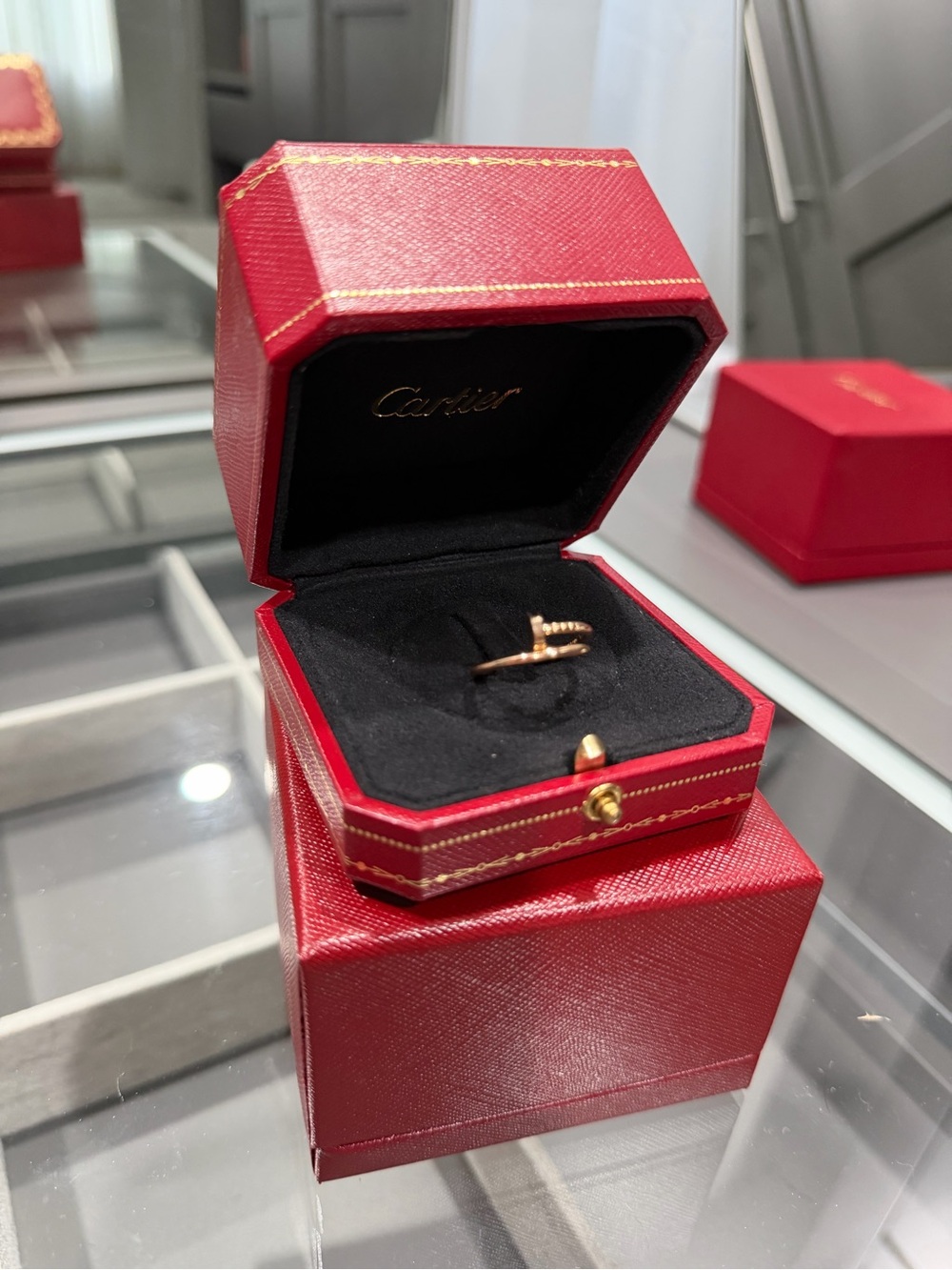 Cartier Rose Gold Nail Motif Ring in Warm Pink Gold